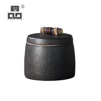 tangpin black crockery ceramic tea caddies small tea canisters chinese kung fu tea accessories