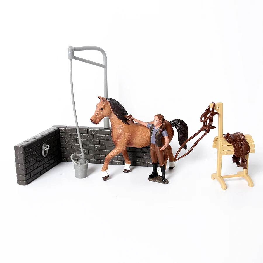 Моделирование лошадей область мытья животных ферма модель статуэтка обучающая