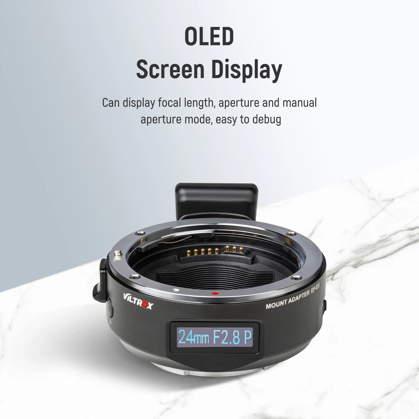 Адаптер объектива Viltrox EF-E5 с автофокусом умный OLED-дисплей для Canon EOS EF EF-S
