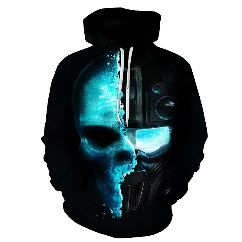 

The new 2021 3 d digital printing fleece sets Halloween skull clown custom hoodies