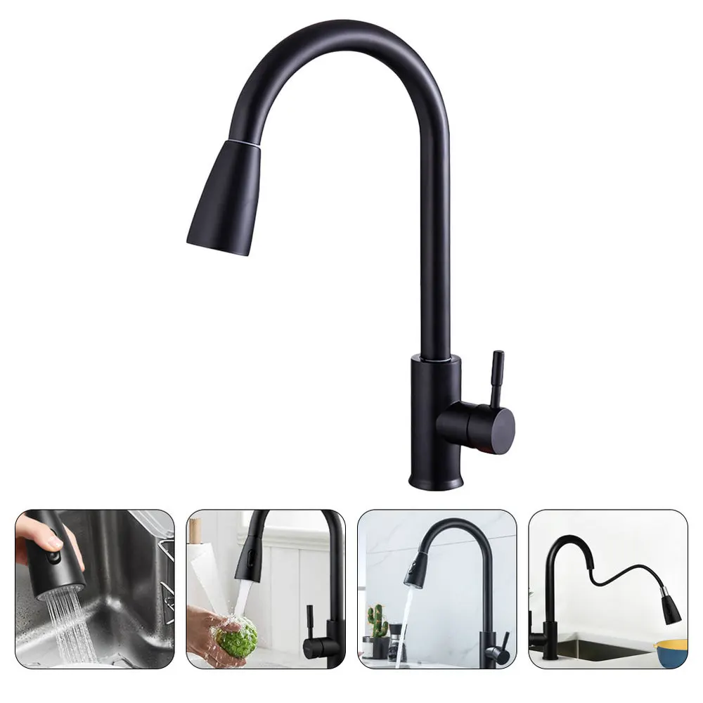 

1Pc Stretch Adjustable Kitchen Durable Hot Cold Water Black
