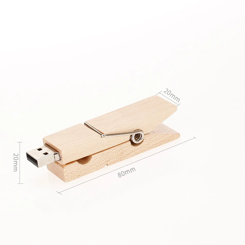 

Usb Flash Drive 128Gb Creative Wood Clip Pendrive 4Gb 8Gb Pen Drive 16Gb 32Gb 64Gb Usb Memory Stick Real Capacity Free Shipping