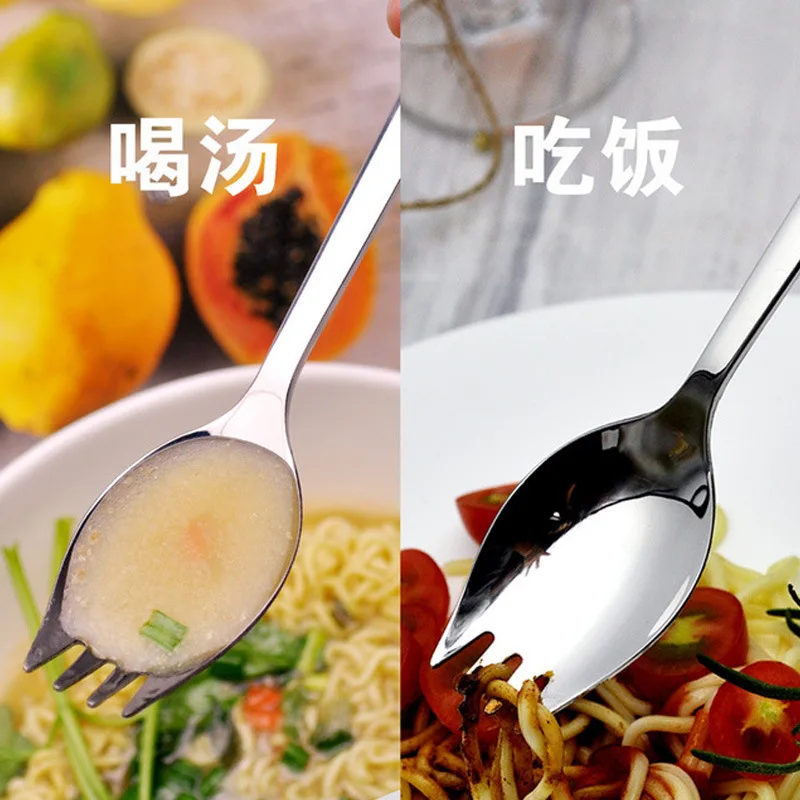 1 шт. ложка для салата 304 нержавеющая сталь вилка фруктов супа креативная милая