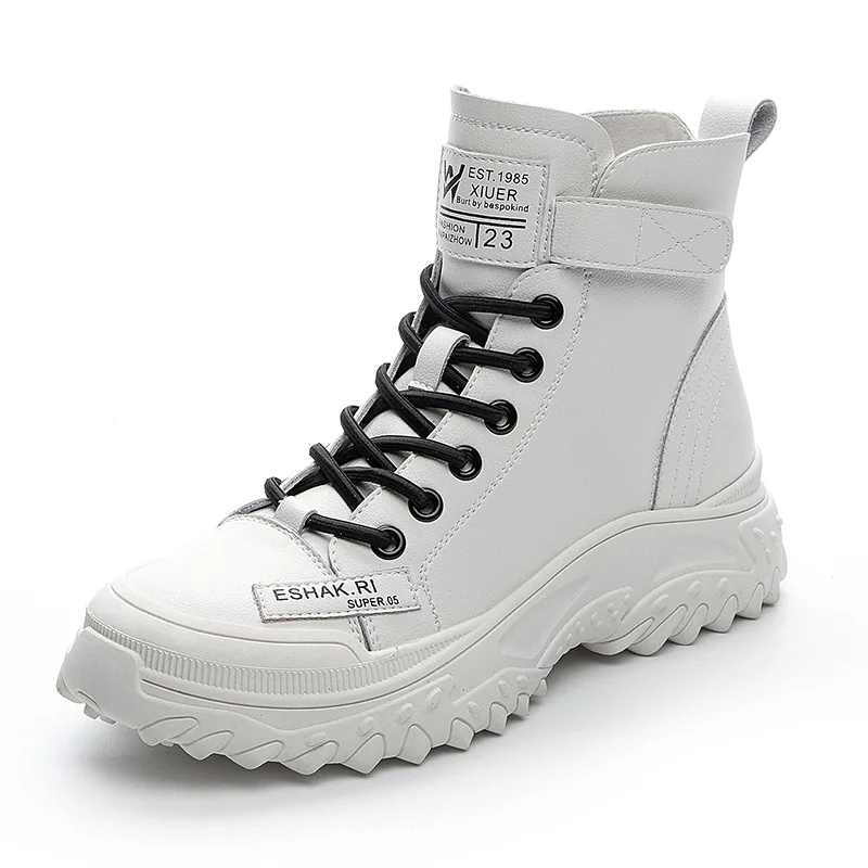 

Женские дизайнерские высокие кроссовки, однотонные повседневные ботинки на платформе, массивная обувь, черные