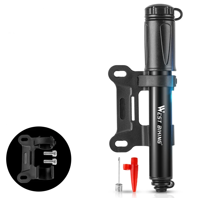 Велосипедный мини насос ручной из алюминиевого сплава для накачки шин