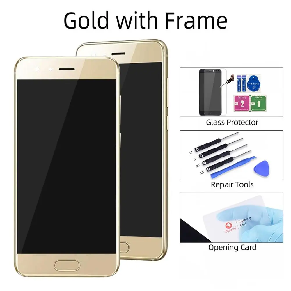 Дисплей для huawei Honor 9 STF-L09 STF-AL10 STF-AL00 ЖК дисплей с сенсорной панелью с рамкой Digitizer assembly Honor 9 ЖК-дисплей Дисплей - Цвет: Gold with Frame