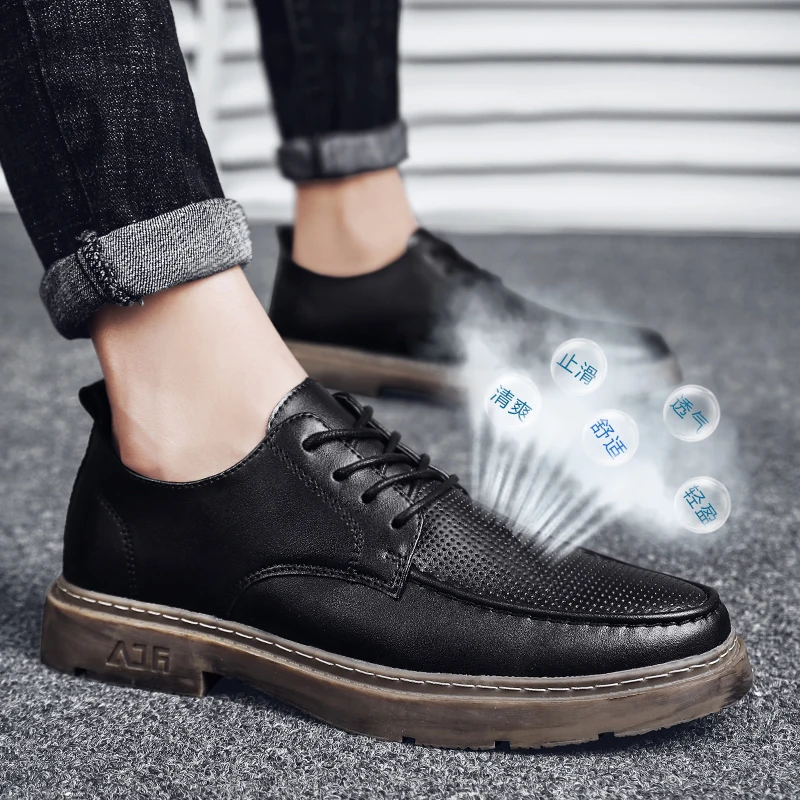 

Кроссовки мужские кожаные на плоской подошве, повседневные туфли, лоферы, модная весенняя обувь, повседневные