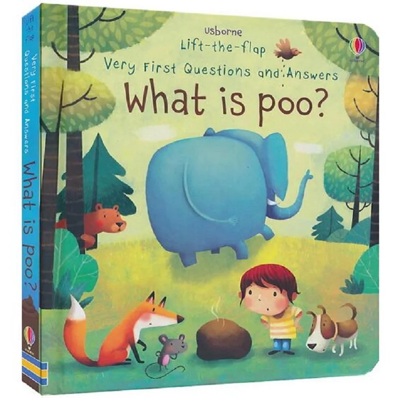 

3D Usborne Lift The Flap Very First Questions and Answers What Is Poo Book For Kids Children Early Education Flip Picture Board
