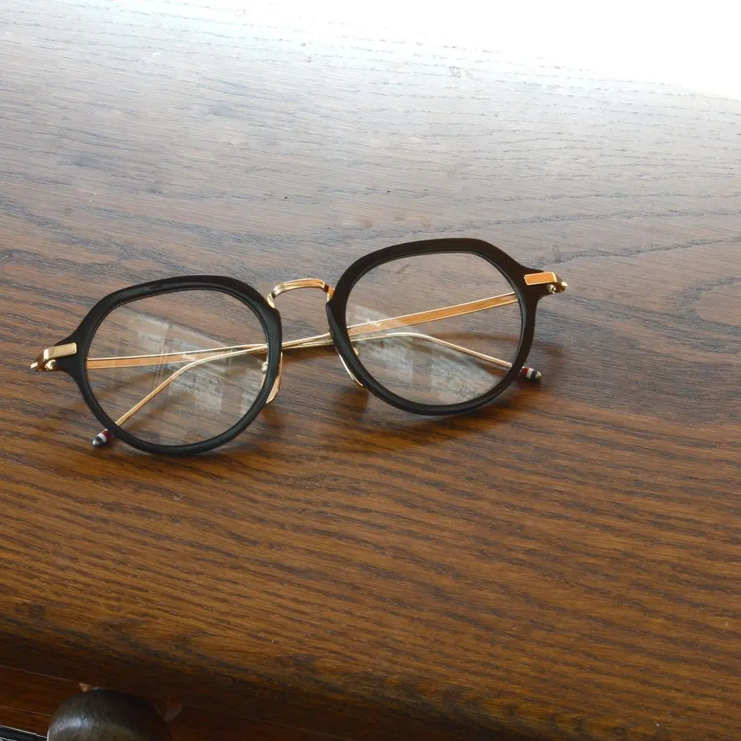 New York THOM Brand Designer Eyeglasses Frame Retro Round Alloy Acetate Glasses TBX421 Blue Light Prescription Optical Eyewear