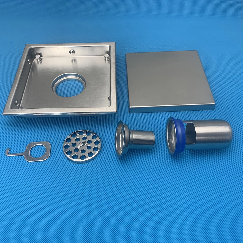 

304 Stainless Steel 15 X 15cm Bathroom Tile Insert Square Shower Floor Drain