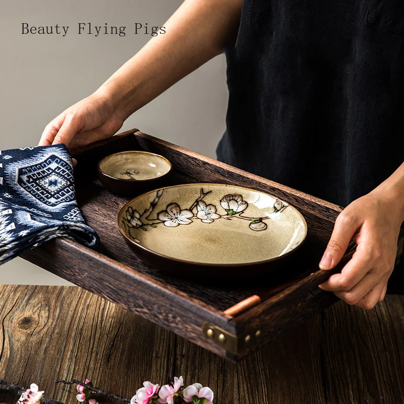 Простая Круглая Керамическая Посуда Западная Фруктовая тарелка для салата