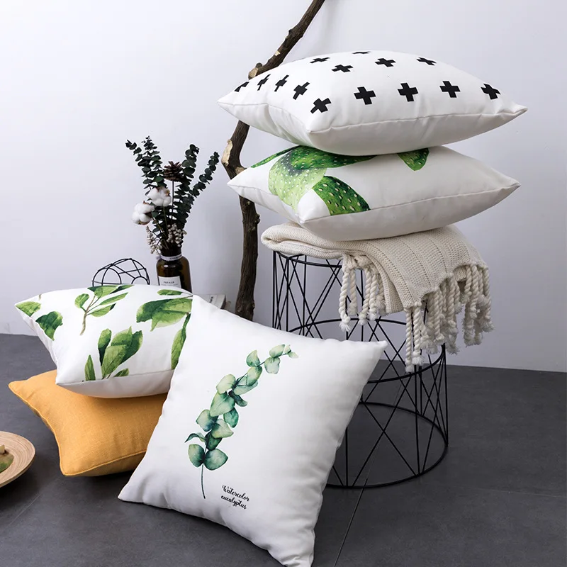 

Waist cushions cover throw pillow Cases Plant pattern Simplicity Handmade Home Decorative for Sofas Bedroom Car 45*45CM 18*18in