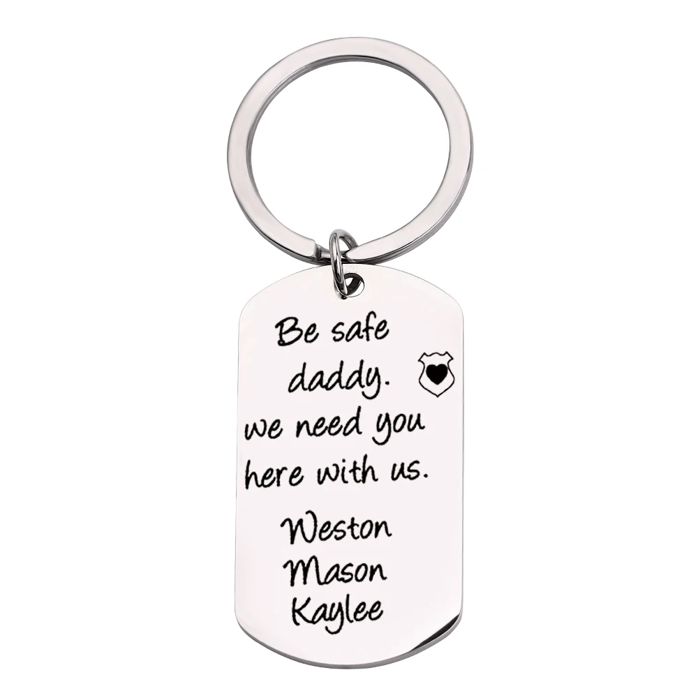 Заказной Брелок из нержавеющей стали папа обратите внимание на безопасность нам