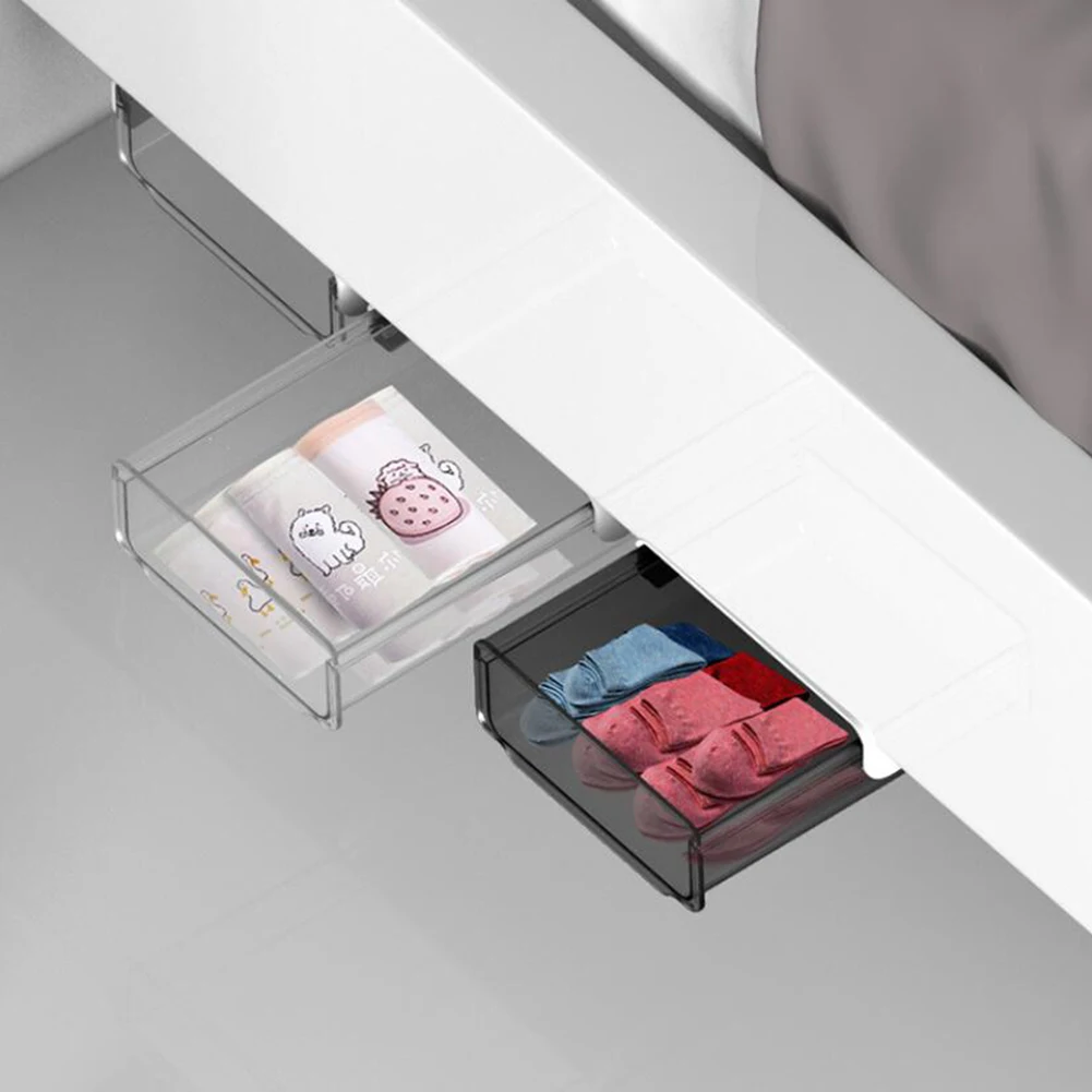 

Under Desk Drawer Organizer Table Storage Box Self-adhesive Stick Pencil Tray Hidden Organizer Office Stationery for Home