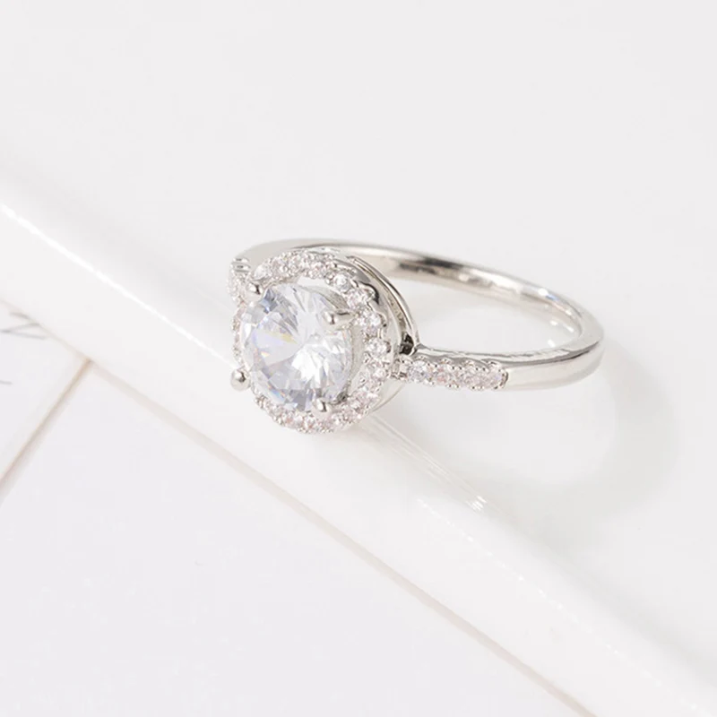 Классические роскошные обручальные кольца женские круглые стразы AAA Премиум