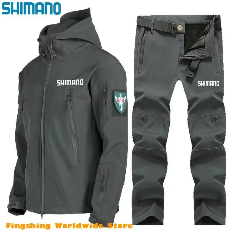 

2021 Winter Shimanos Hiking Fishing Jackets Men Waterproof Warm Men Hiking Fishing Clothing Sport SoftShell Campng Fish Clothes