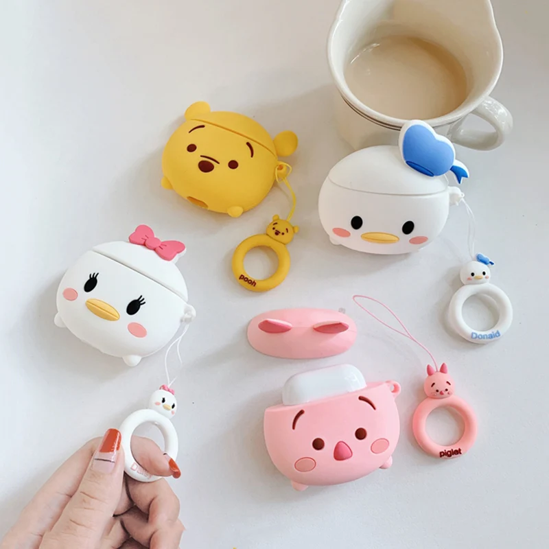 Сумка для Apple Airpods, 2 поколения, Мультяшные наушники, защитные чехлы, беспроводной ремешок, гарнитура, силиконовая коробка