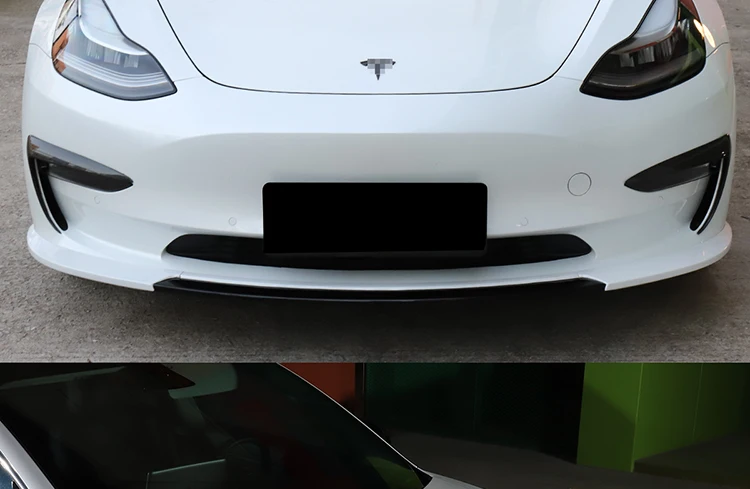 LUCKEASY защита переднего шасси автомобиля для Tesla модель 3- украшение шасси автомобиля 3 шт. набор белый/черный