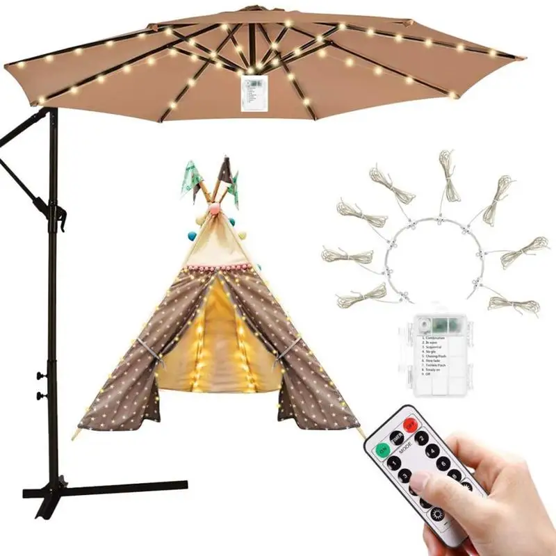 

Umbrella Light 104LED Outdoor Patio Parasol Light String Waterproof Garden Yard Lamp Dropping