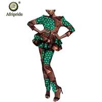 womens 2 piece set african print afripride dashiki bazin riche ankara print private custom pure cotton casual suit s1826014