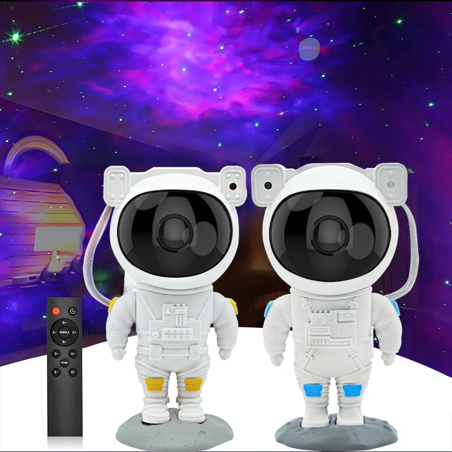 

Лазерный проектор с астронавтом и галактикой, Звездный Ночной светильник, вращающийся ночник с USB, декоративная лампа, Детский Рождественск...