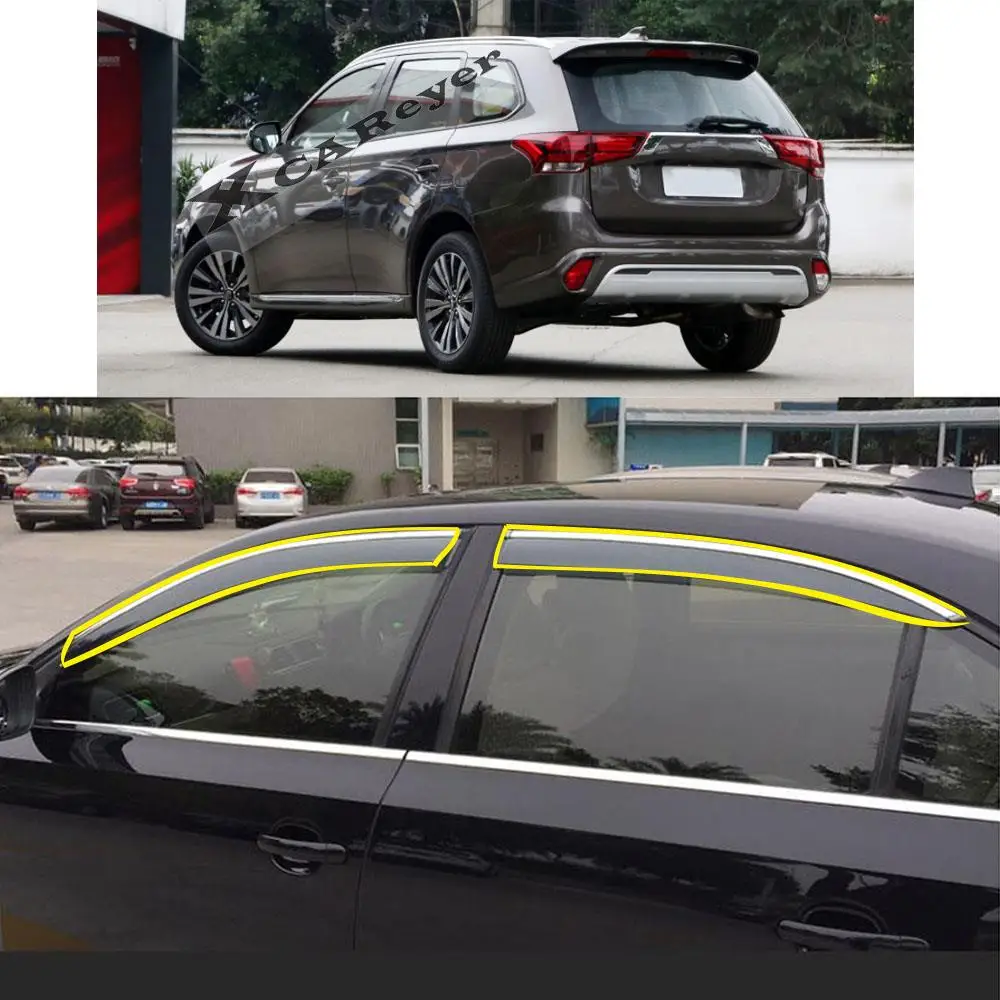 

Car Sticker Plastic Window Glass Wind Visor Rain/Sun Guard Vent Protector For MITSUBISHI Outlander 2013-2021