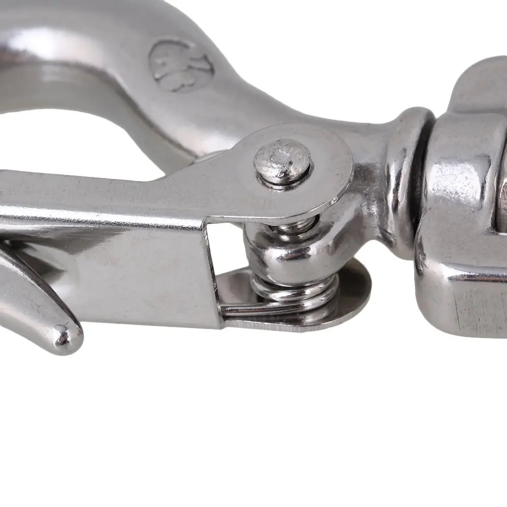 

Silver 304 Stainless Steel American Type Trigger Clevis Swivel-Eye Lifting Snap Tone Hook with 150KG Loading Capacity