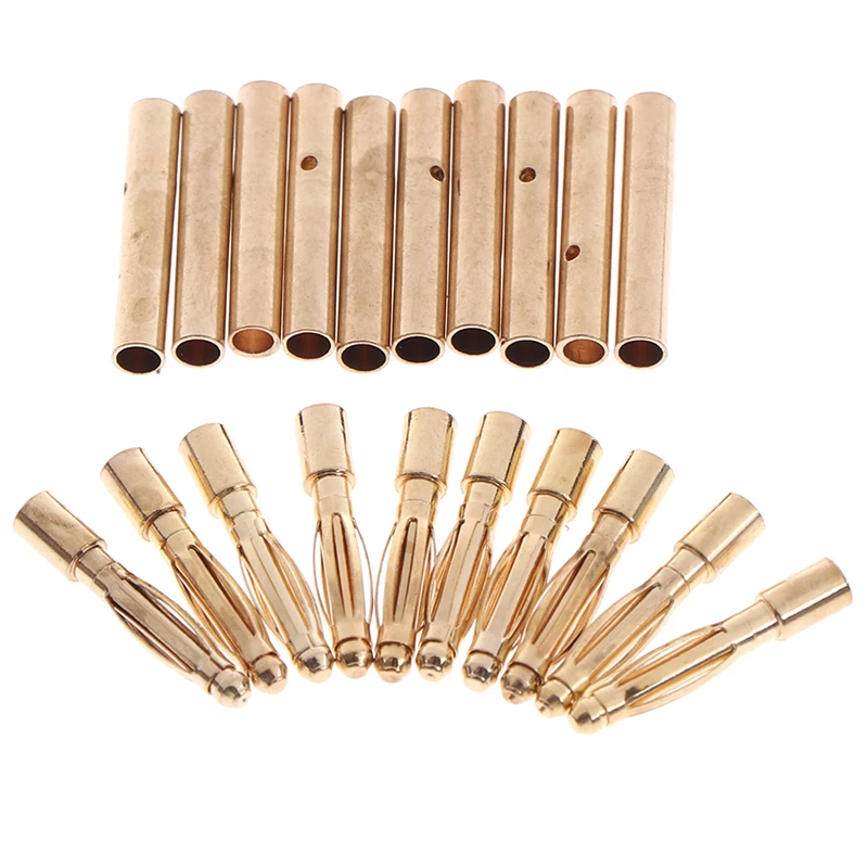 10Pairs Copper 2mm Gold Bullet Connector Banana Plugs Male &ampFemale For RC Car Battery | Обустройство дома