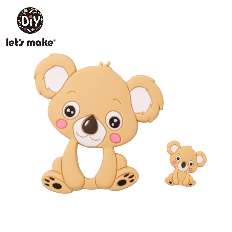 koala3 Let's Make 2 шт./компл. силиконовый Прорезыватель для зубов малышей игрушки Diy Аксессуары для колясок для соски с цепочкой, Еда Класс игрушки Детский Прорезыватель для зубов - Цвет: koala3