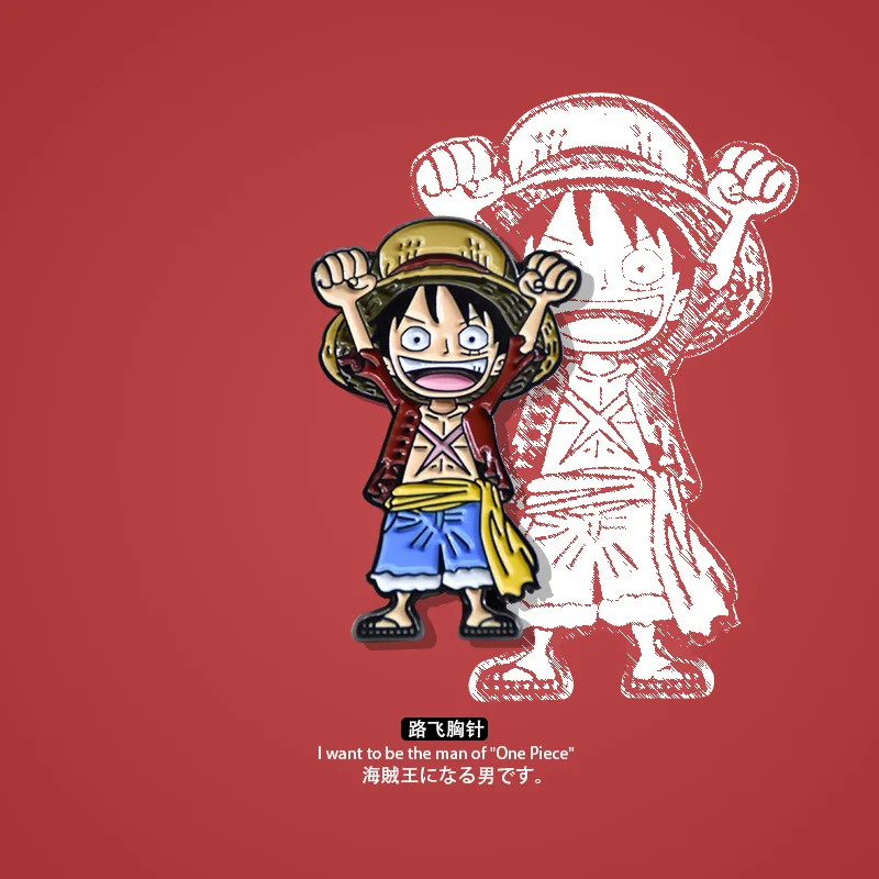 

XM-funny Cartoon One Piece Brooch Luffy Support Group Badge Personality Bag diy Accessories Pin