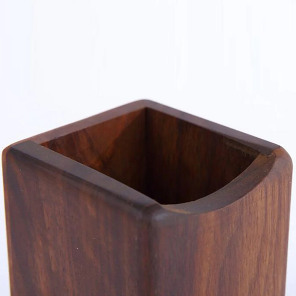

Wooden Pen Box Multiple-Use Desk Organizer Eco Natural Wood Storage Box (Black Walnut)