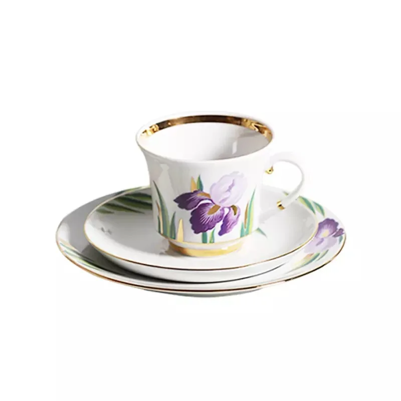 Европейская чайная кофейная чашка маленький набор для кофе с золотым ободком