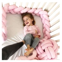 2 strands baby braided crib bumper soft snake pillow protective decorative long baby nursery bedding cushion knot plush pillow