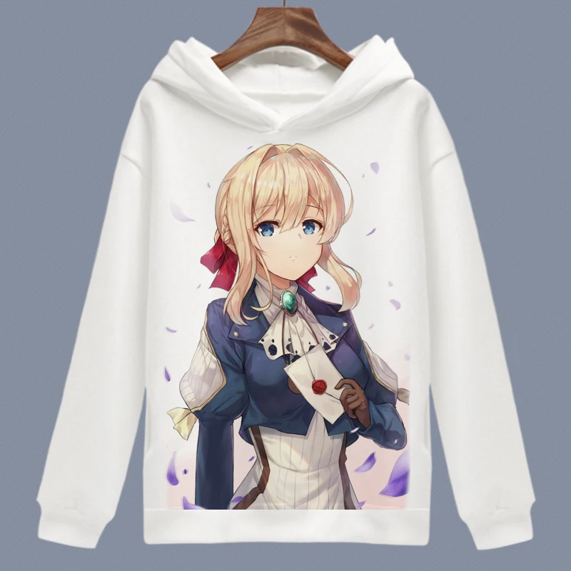 Фиолетовый Evergarden Косплей Толстовка с капюшоном и героями мультфильмов