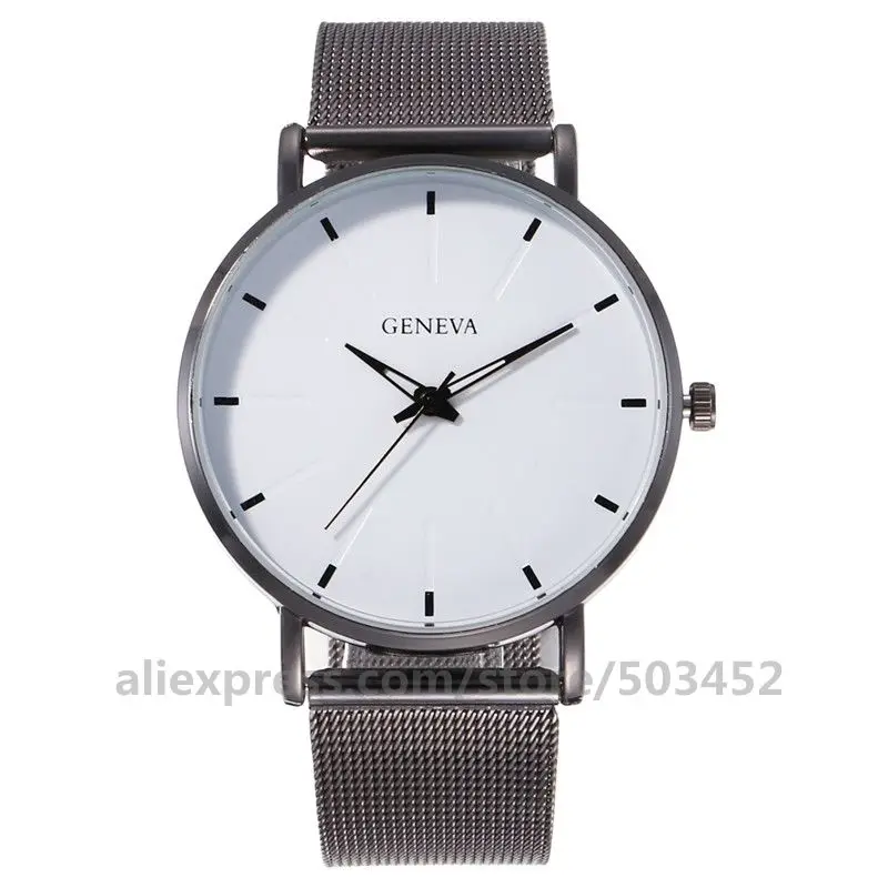 100 шт./лот модные мужские часы сетчатые брендовые кварцевые простые повседневные