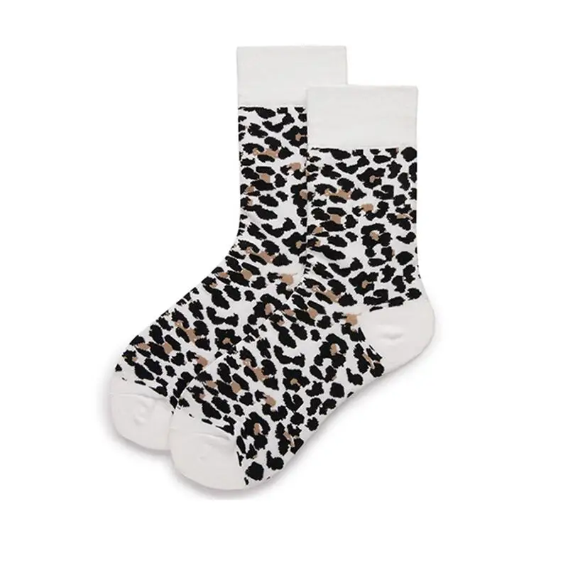 Women Men Solid Leopard Cotton Sport Socks Ankle Sock Unisex Animal Ivory Base Short Winter Socks 5 pairs/ lot AL185SC