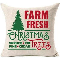 mfgneh farm fresh christmas trees cotton linen christmas decor pillow covers 18x18 inch christmas decorations