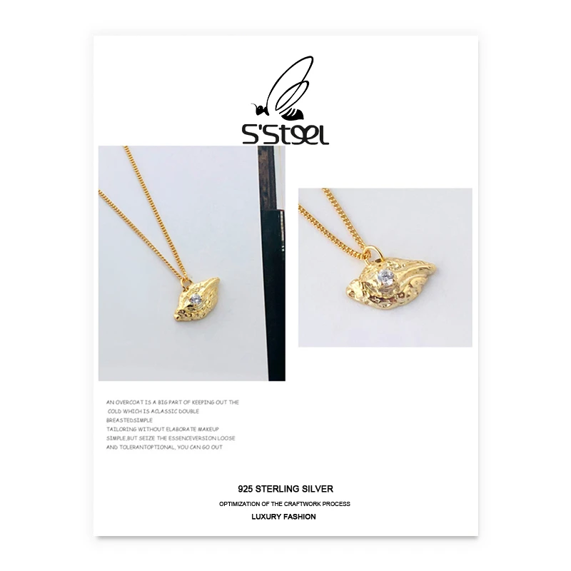 

S'STEEL Geometric Necklaces Gift For Women Sterling Silver 925 Evil Eye Zircon Pendants Necklace Collares De Plata Jewellery