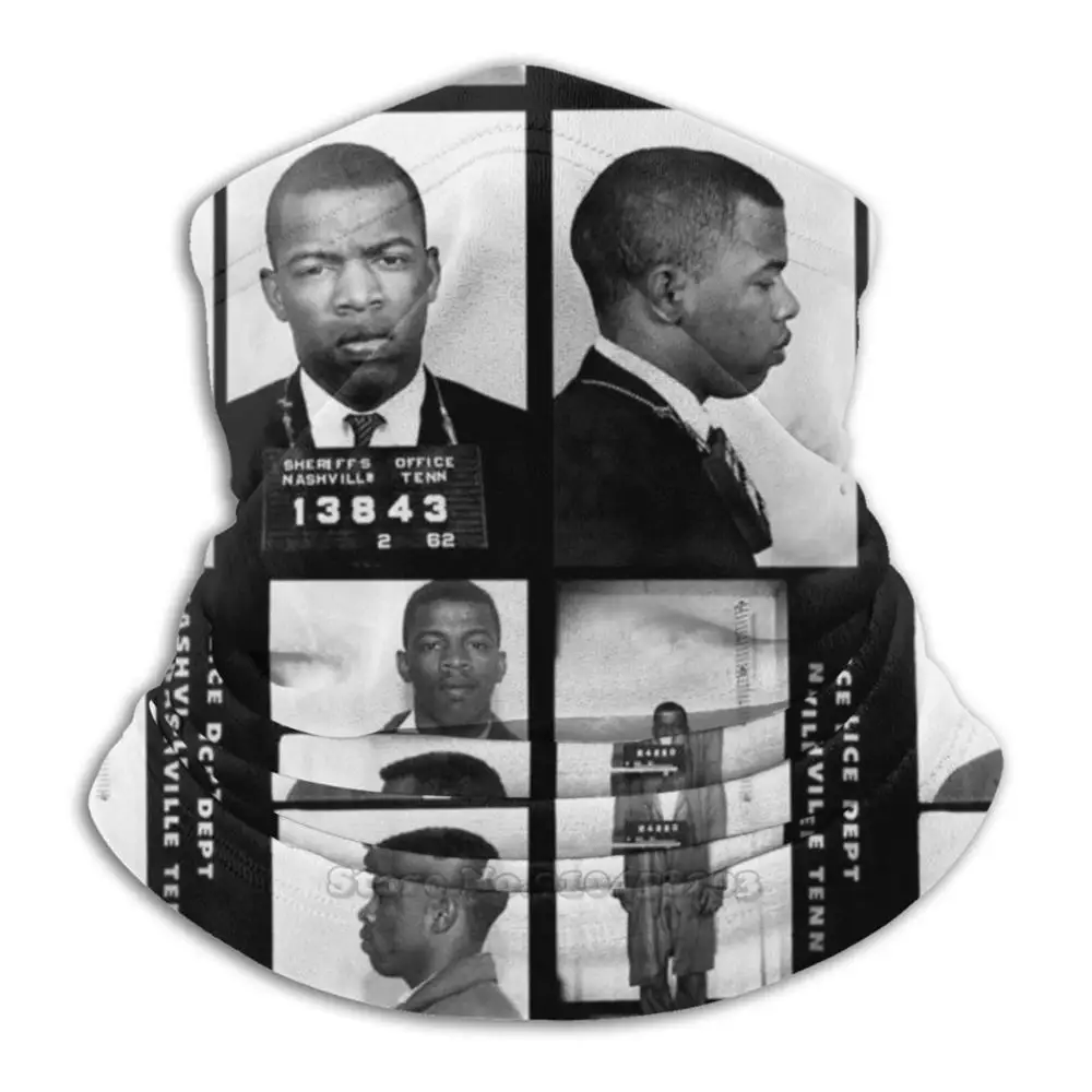 

John Lewis American Hero - Halftone Scarf Bandana Headband Outdoor Climbing Warmer Face Mask John Lewis Civil Rights Icon Hero