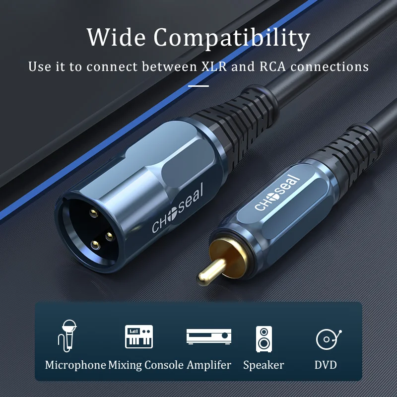 CHOSEAL Двойной RCA к XLR кабель 2 папа Мужской HiFi аудио для усилителя миксер микрофон |