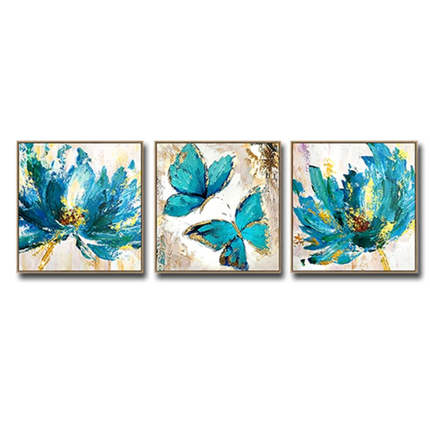 

New Hand Painted Butterfly Picture Oil Canvas Painting Abstract Art Flower Oil Paintings Wall Art Picture Entrance Wall Decor