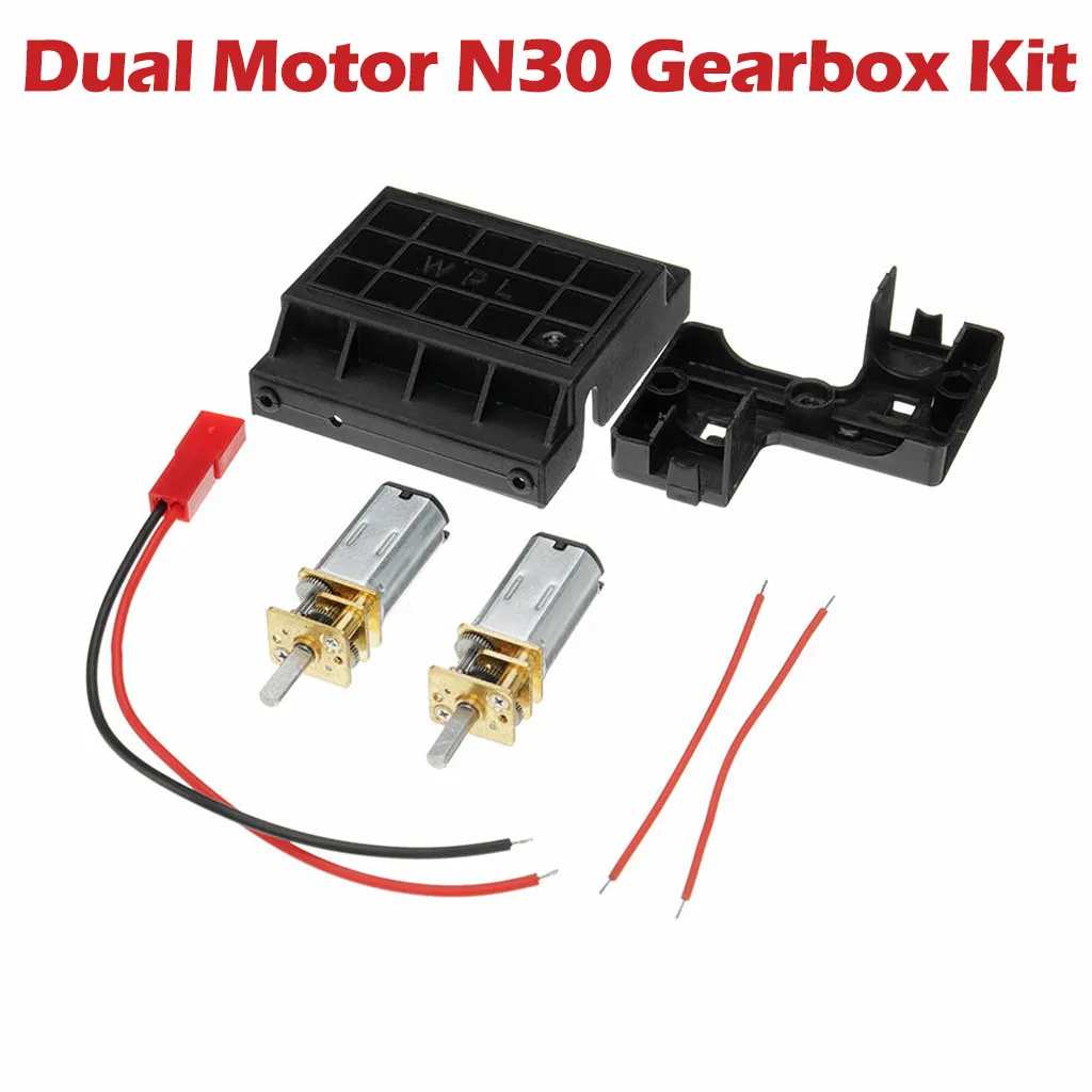 Hiinsts-Kit de caja de cambios de desaceleraci&oacute;n N30 de doble Motor para WPL, C14, C24, C14K, C24K, 1:16, coche RC, juguetes para ni&ntilde;os, piezas de coche RC de alta calidad-0
