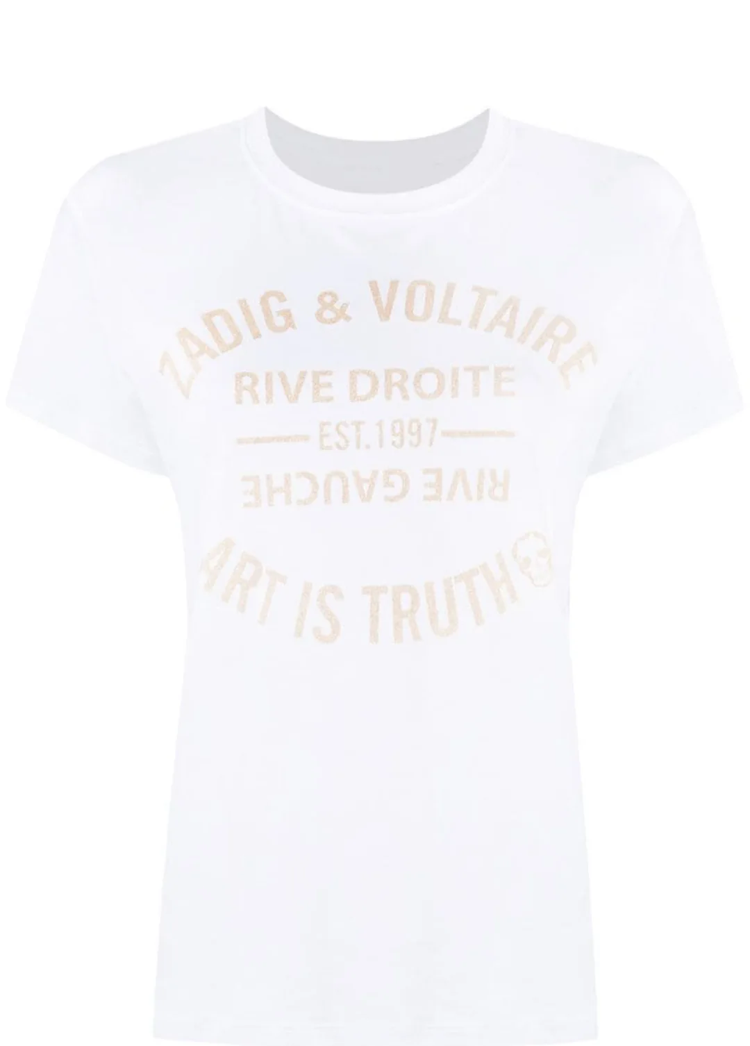 

2021 Summer New Ladies Classic Letters Champagne Gold Bronzing Printed Cotton Short-sleeved T-shirt