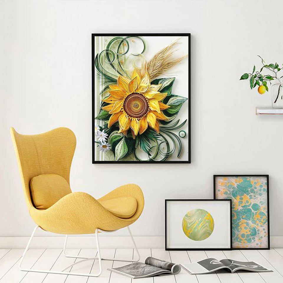 EverShine алмазная вышивка полная выкладка Цветок солнца крестом мозаика картины