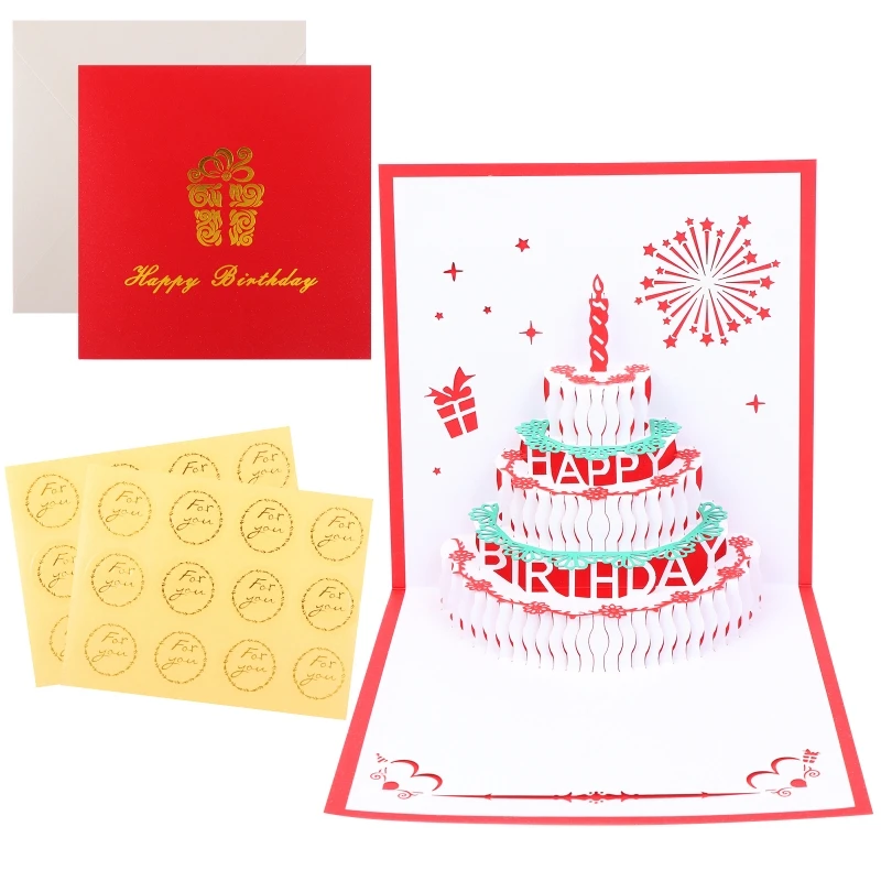 

2 Pieces 3D Birthday Cards Pop up Birthday Card