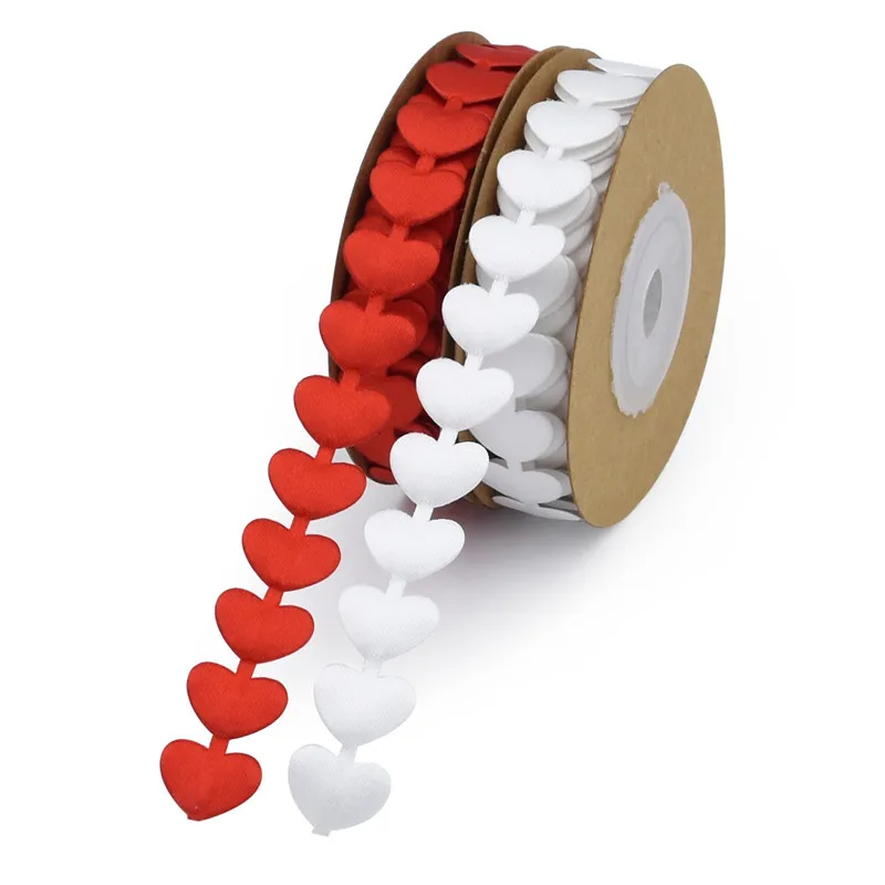 5 м/лот красная/белая ультразвуковая тесьма с тиснением свадебные украшения