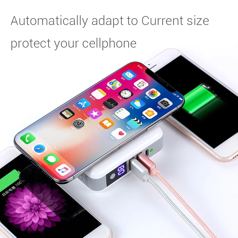 Multi-function Wireless Charger EU US UK AU Travel Plug QI Charging Power Bank with Digital Screen for IPhone 8 X Xs/r | Мобильные