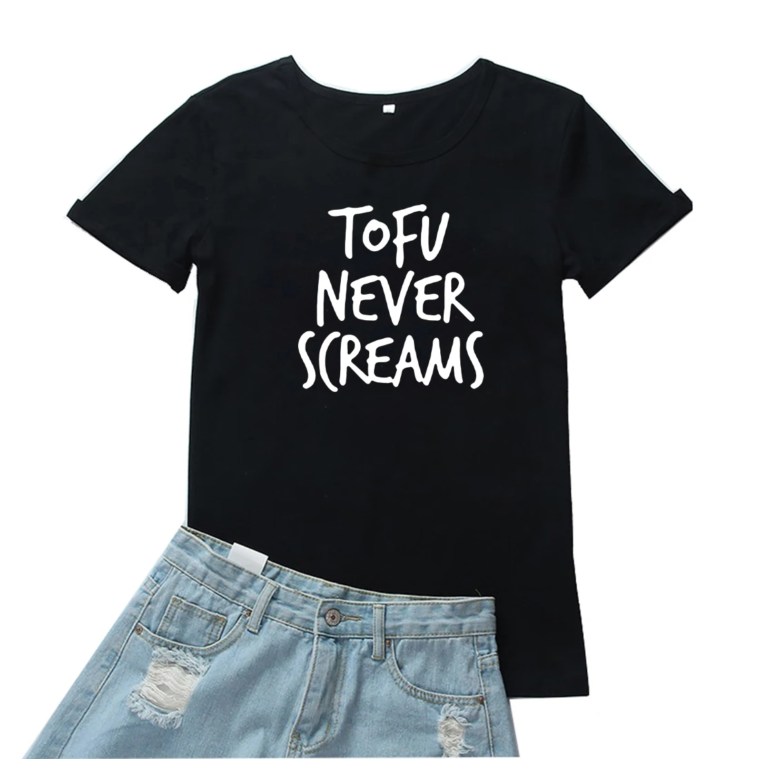 

Never Screams Tee Shirt Femme Funny Letters Graphics Women Tshirt Casual Personalized White T-shirts Women Tops Summer Clothes