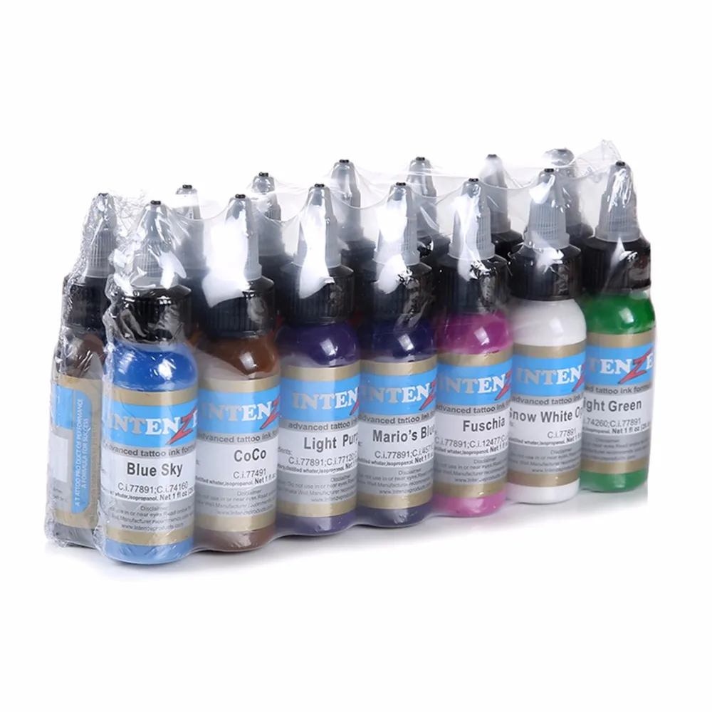 

1oz/Bottle Professional Tattoo Ink Skin Easily Absorb Pigment Kit 14 Colors For Body Tattoo Art Ink
