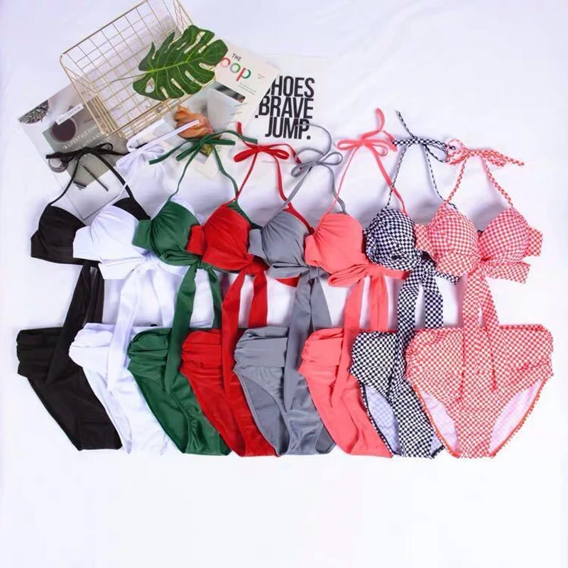 

Sexy bikini three-point army green underwire cup Ladies Personalized Sling Split Swimsuit Women's swimsuit swimsuit